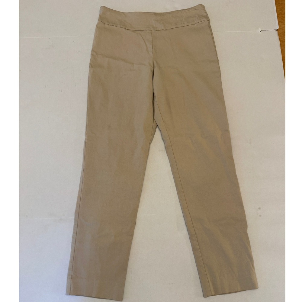 Krazy Larry Womens 6 Beige Pull On Ankle Pants Straight Leg Made in USA